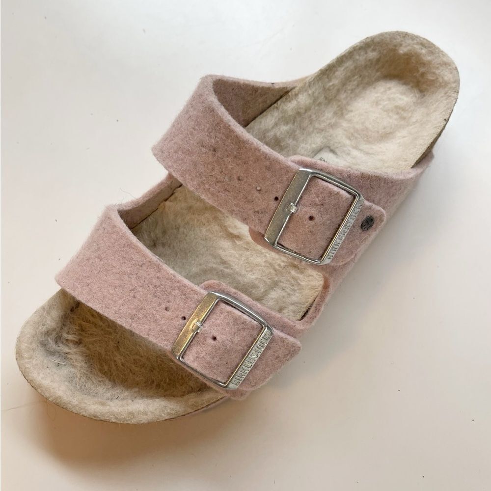 Birkenstock Arizona Rivet Wool Soft pastel Pink Sandals 8-8.5 US/ 39 EUR - Picture 5 of 17
